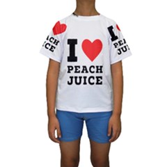 I Love Peach Juice Kids  Short Sleeve Swimwear by ilovewhateva