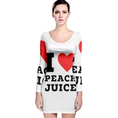 I Love Peach Juice Long Sleeve Velvet Bodycon Dress by ilovewhateva