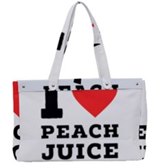 I Love Peach Juice Canvas Work Bag by ilovewhateva