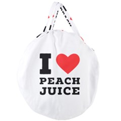 I Love Peach Juice Giant Round Zipper Tote by ilovewhateva