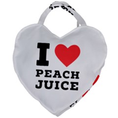 I Love Peach Juice Giant Heart Shaped Tote by ilovewhateva