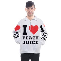 I Love Peach Juice Men s Half Zip Pullover by ilovewhateva