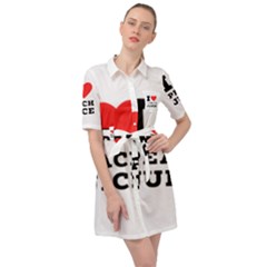 I Love Peach Juice Belted Shirt Dress by ilovewhateva