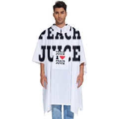 I Love Peach Juice Men s Hooded Rain Ponchos