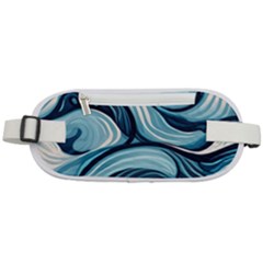 Pattern Ocean Waves Arctic Ocean Blue Nature Sea Rounded Waist Pouch by danenraven