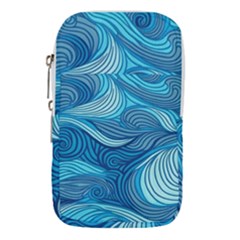 Ocean Waves Sea Abstract Pattern Water Blue Waist Pouch (large) by danenraven