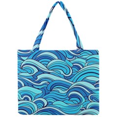 Pattern Ocean Waves Blue Nature Sea Abstract Mini Tote Bag