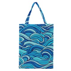 Pattern Ocean Waves Blue Nature Sea Abstract Classic Tote Bag by danenraven