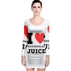 I Love Watermelon Juice Long Sleeve Bodycon Dress