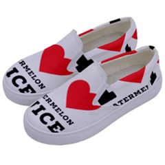 I Love Watermelon Juice Kids  Canvas Slip Ons by ilovewhateva