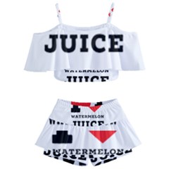 I Love Watermelon Juice Kids  Off Shoulder Skirt Bikini by ilovewhateva