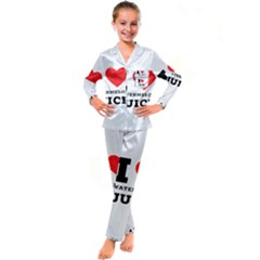 I Love Watermelon Juice Kids  Satin Long Sleeve Pajamas Set by ilovewhateva