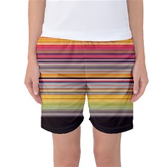 Neopolitan Horizontal Lines Strokes Women s Basketball Shorts