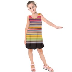 Neopolitan Horizontal Lines Strokes Kids  Sleeveless Dress