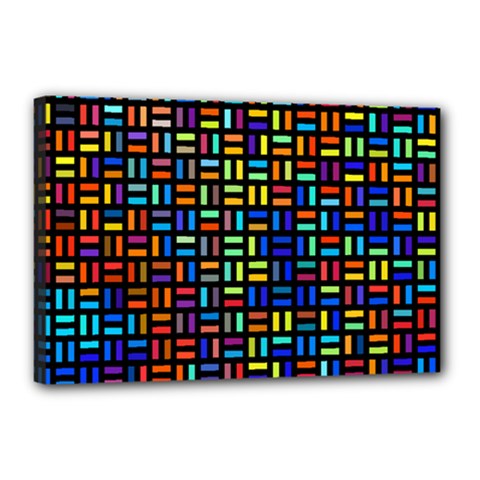 Geometric Colorful Square Rectangle Canvas 18  X 12  (stretched)