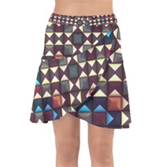 Symmetry Geometric Pattern Texture Wrap Front Skirt