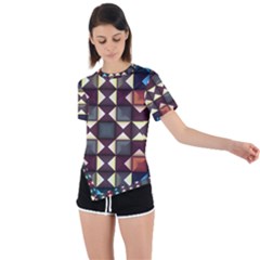 Symmetry Geometric Pattern Texture Asymmetrical Short Sleeve Sports Tee by Bangk1t