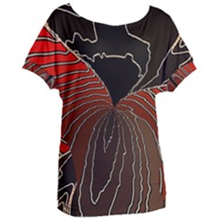 Red Gold Black Voracious Plant Leaf Women s Oversized Tee