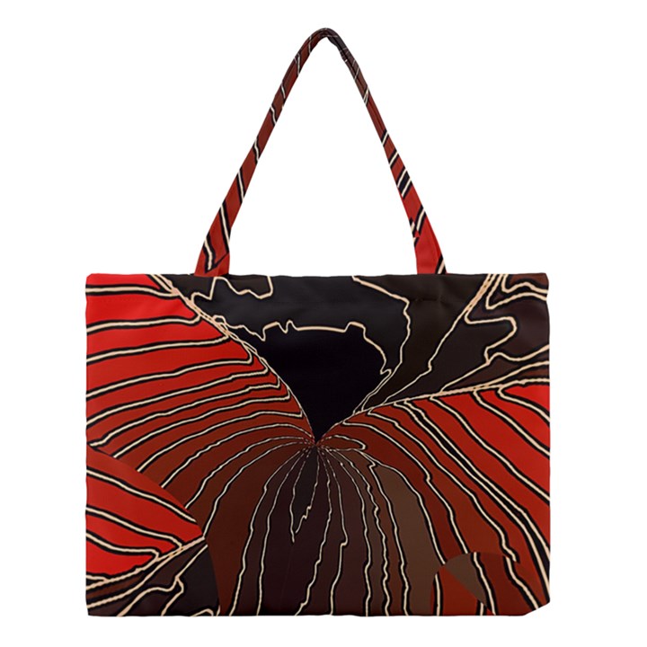 Red Gold Black Voracious Plant Leaf Medium Tote Bag