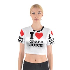 I Love Grape Juice Cotton Crop Top by ilovewhateva