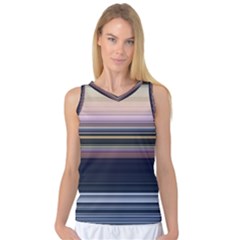 Horizontal Line Strokes Color Lines Women s Basketball Tank Top