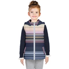 Horizontal Line Strokes Color Lines Kids  Hooded Puffer Vest