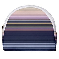 Horizontal Line Strokes Color Lines Horseshoe Style Canvas Pouch