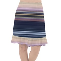 Horizontal Line Strokes Color Lines Fishtail Chiffon Skirt by Bangk1t