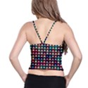 Diamond Geometric Square Design Pattern Spaghetti Strap Bra Top View2