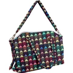 Diamond Geometric Square Design Pattern Canvas Crossbody Bag