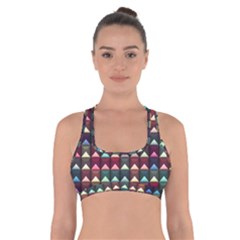 Diamond Geometric Square Design Pattern Cross Back Sports Bra by Bangk1t