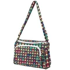 Diamond Geometric Square Design Pattern Front Pocket Crossbody Bag