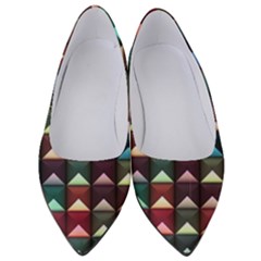 Diamond Geometric Square Design Pattern Women s Low Heels