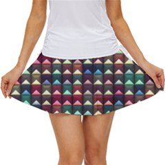 Diamond Geometric Square Design Pattern Women s Skort