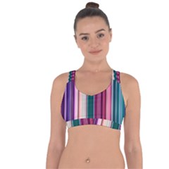 Vertical Line Color Lines Texture Cross String Back Sports Bra