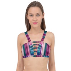 Vertical Line Color Lines Texture Cage Up Bikini Top