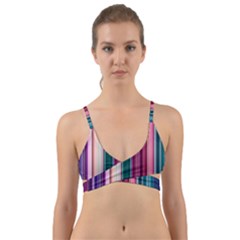 Vertical Line Color Lines Texture Wrap Around Bikini Top by Bangk1t