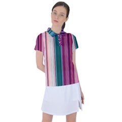 Vertical Line Color Lines Texture Women s Polo Tee