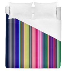 Pastel Colors Striped Pattern Duvet Cover (queen Size) by Bangk1t