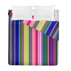 Pastel Colors Striped Pattern Duvet Cover Double Side (full/ Double Size)
