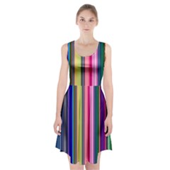 Pastel Colors Striped Pattern Racerback Midi Dress by Bangk1t