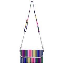 Pastel Colors Striped Pattern Mini Crossbody Handbag