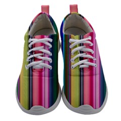 Pastel Colors Striped Pattern Women Athletic Shoes