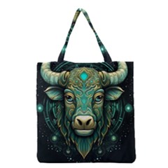 Bull Star Sign Grocery Tote Bag