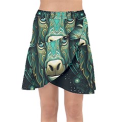 Bull Star Sign Wrap Front Skirt