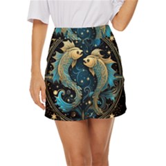 Fish Star Sign Mini Front Wrap Skirt by Bangk1t
