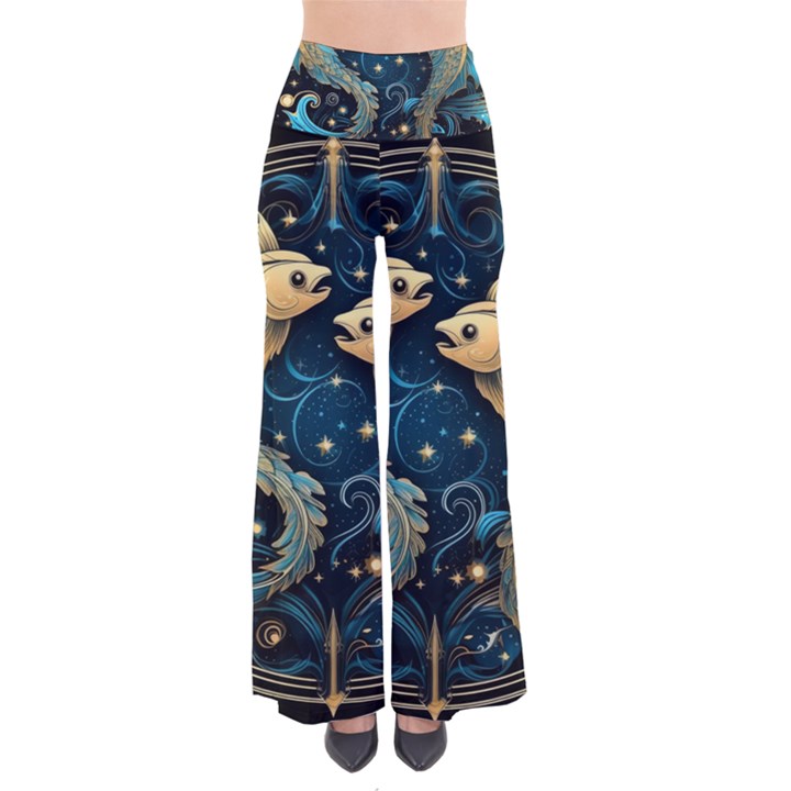 Fish Star Sign So Vintage Palazzo Pants