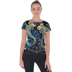 Fish Star Sign Short Sleeve Sports Top  by Bangk1t