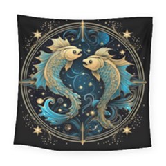 Fish Star Sign Square Tapestry (large)
