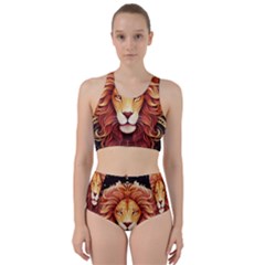 Lion Star Sign Astrology Horoscope Racer Back Bikini Set